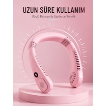 Pembe Boyun Fanı Sessiz Çalışan Usb Şarjlı Taşınabilir Kişisel Serinletici - Lisinya