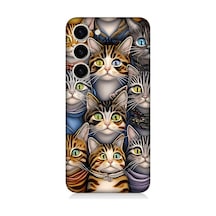 Samsung Galaxy S23 Uyumlu Silikon Kılıf Sevimli Kediler
