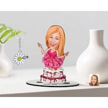 Kişiye Özel Kadın Doğum Günü Karikatürlü 3D Ahşap Biblo Ve Isimli (473566404)