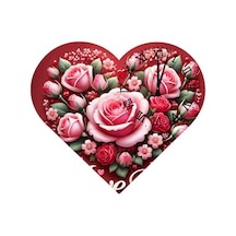 Ti-play Ks15 Kalp Şeklinde 30x30 Cm Hediyelik Duvar Saati ÇOk Renkli