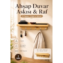 Duvar Askılığı Ahşap Portmanto Kıyafet Askılığı, Anahtarlık Ahşap Ahşap