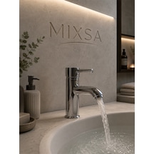 Premium Lüx Pirinç Ağır Gövde Krom Sabit Lavabo Bataryası Çubuk Kollu Çift Su Girişli