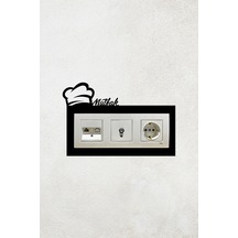 Mutfak Tasarım 3lü Dekoraitf Siyah Priz Çerçevesi İç Ölçü 22,75x8,4 Cm Mutfak Dekorasyonu