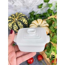 Porselen Kapaklı Şekerlik, Mini Kahvaltılık Reçellik 23979