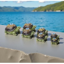 Feng Shui Nazar Boncuğu Motifli 7 Li Caretta Caretta Heykel Biblo Dekoratif Ürün Konsol Vitrin Süsü