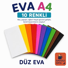 Saygılıofis A4 Ebat Düz Eva Yapışkansız Eva 10 Renk 1 Paket