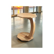 Ant Home Sehpa Doğal Ahşap Tekerlekli C Sehpa 38x38x55