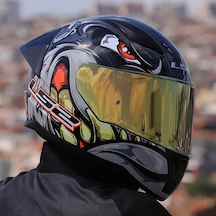 Sarı Cam + Ls2 Rapid 2 Race Spox Kask Gri - Kırmızı