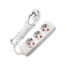 Viko Topraklı 3 Lü Seyyar Uzatma Kablosu - Seyyar Priz 5 Mt Kablo 5 M