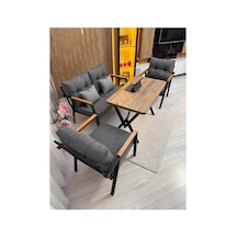 Houseart Balkon ,bahçe , Teras , Cafe ,salon , Metal Kanepe , Metal Kanepe Koltuk ,oturma Takımı 2-1-1 , Yemek Masası , Orta Masa Gri