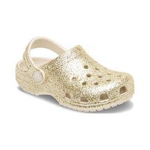 Crocs Klasik Kalın Simli Çocuk Terlik Bej