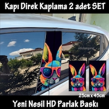Gözlüklü Artist Tavşan Folyo Folyo - 2kapı İçin 2adet Sticker Kaplama - Tuning Modifiye