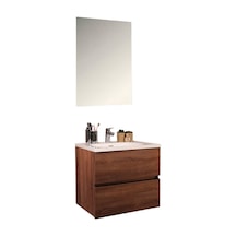 Kobos Simple 60 Cm Çekmeceli Banyo Dolabı Seti Miling Oak Ahşap