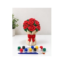 Gül Buketi Sevgili Boyama Seti Çiçek Buketi Taş Boyama Obje 19cm - 921394873