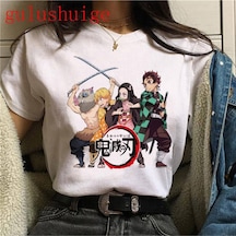 Noıssey Kırmızı Etiket Galashop Kimetsu No Yaiba Komik Karikatür T-shirt Mod9f 17940 Beyaz