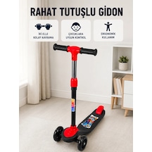 Kız Ve Erkek Çocuk Scooterı 3 Tekerlekli Dengeli Ve Kolay Kullanımlı Skuter Kırmızı