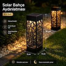 Dekoratif Solar Güneş Enerjili Bahçe Aydınlatması Yürüyüş Yolu Seti 6 Adet 1 Paket