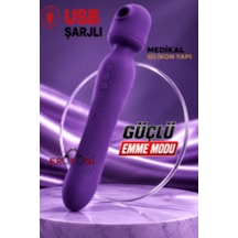 Erofoni Premium Model Usb Şarjlı 9 Mod Emiş Ve 10 Mod Titreşimli 2 İn 1 Medikal Silikon 24 Cm Yüksek Teknolojik Vibratör