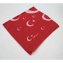 Ay Yıldızlı Kare Bandana / Fular / %100 Cotton