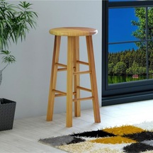 Yuvarlak Masif Bar Taburesi Natürel Diğer