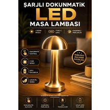 Premium Atina Şarjlı Dokunmatik Led Masa Lambası 3 Renk Modlu Kademeli Parlaklık Type-c Şarjlı Kablo Çok Renkli