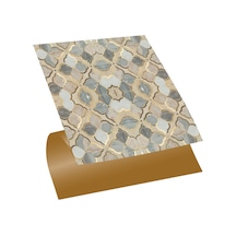 Tink Kendinden Yapışkanlı Renkli Gold Çiçek Desenli Pvc Karo 30x30 Cm