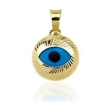 Fiyonk Kuyumculuk 14 Ayar Altın Kalemli Göz Kolye Ucu 001