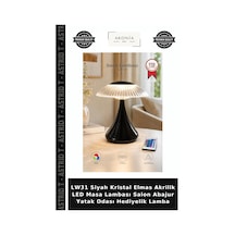 Lw31 Siyah Kristal Elmas Akrilik Led Masa Lambası Salon Abajur Yatak Odası Hediyelik Lamba