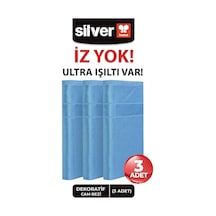 Silver Home Mikrofiber Dekoratif Cam Bezi Mavi 3'lü 42 x 68 CM