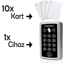 Sonex Rfid Şifreli Kapı Kilidi - Kartlı Geçiş Kontrol Sistemi -10 Adet Kart