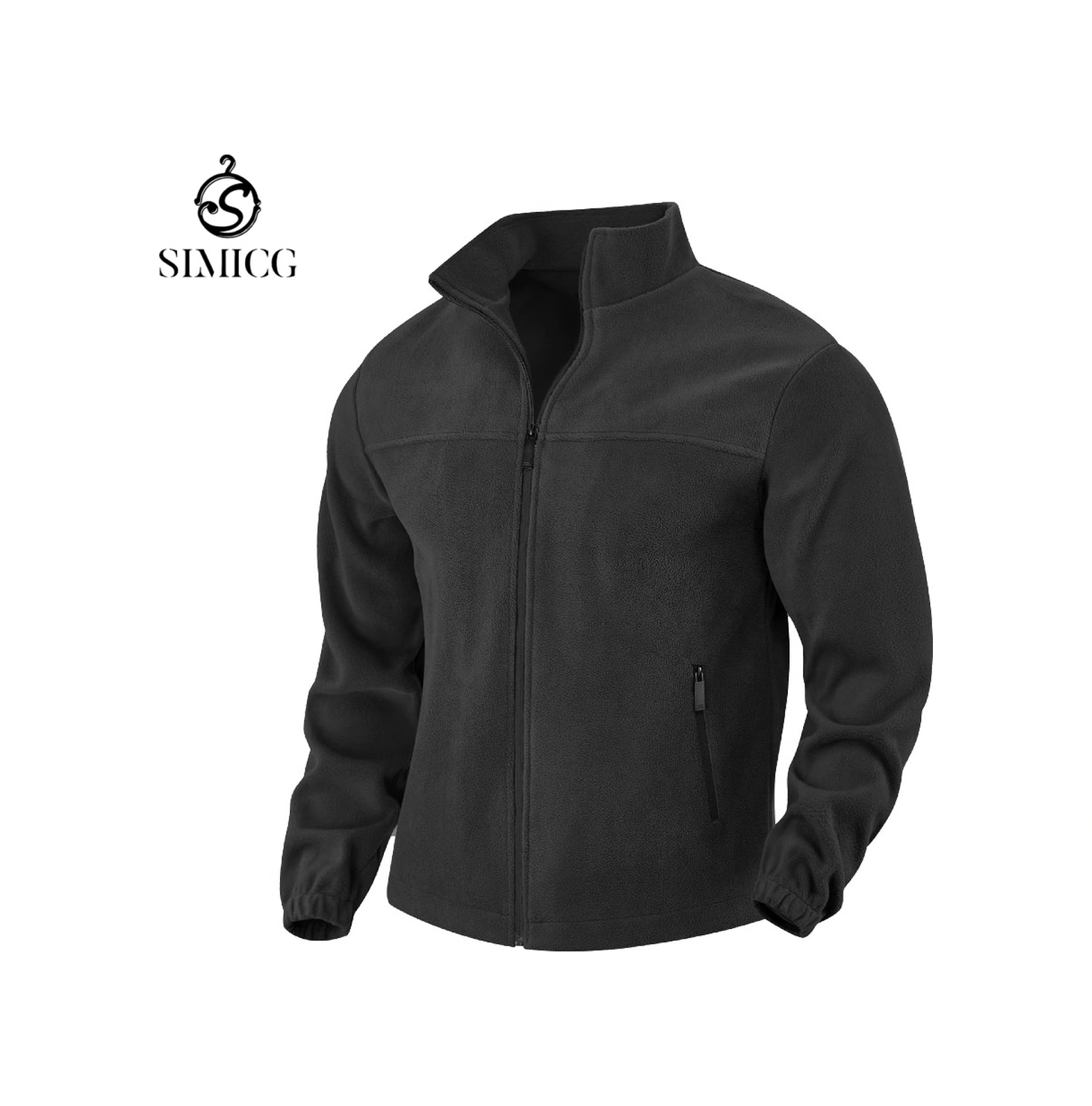 Yeni Polar Polar Polar Dış Mekan Fermuarlı Dik Yaka Erkek Ceketi Siyah