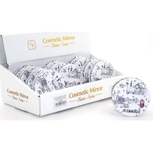 Taşlı İstanbul Tasarımı El Aynası İnce Alk2481 Çok Renkli