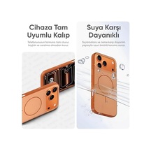 İphone 17 Pro İçin Güçlü Magsafe İle Uyumlu Kılıf Metal Tuşlu Çizilmelere Ve Soyulmalara Karşı Dayanıklı Materyal, Konforlu Tutuş Sağlayan Dokulu Kenarlara Sahip Koruyucu Lacivert, 17 Pro 50 x 22