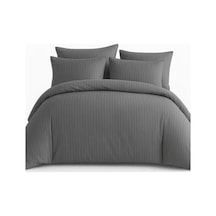 Çift Kişilik Çizgili Saten Nevresim Takımı%100 Pamuk 200x220 - Yumuşak Dokulu Lüks Nevresim Takımı - 4 Parça - Nevresim 200x220 Cm, Çarşaf 240x260 Cm, Yastık Kılıfı 50x70 Cm 2 Adet Diğer