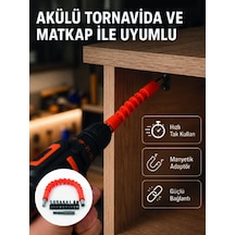 Lexroo Esnek Bits Uç Seti 12 Parça Manyetik Adaptörlü Matkap Torn