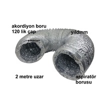 Aspiratör Borusu 120lik Akordiyon Alüminyum Boru