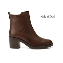 Gönderi(R) Gönderi R Kadın Kahverengi Fermuarlı Kalın Topuklu Hakiki Deri Bot Gkzb13453428 Kahverengi