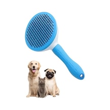 Sogud Mavi Otomatik Temizlenen Tüy Toplama Tarağı Basmalı Mekanizmalı Kedi Ve Köpek Tarağı Çelik İğneli, Cilt Dostu, Ergonomik Saplı Uzun Ve Kısa Tüyler İçin Bakım Tarağı