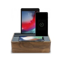 Alldock Wireless Kablosuz Şarj Standı - Ceviz/Siyah