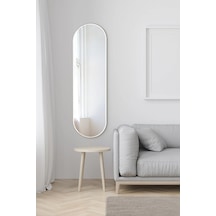 Model Alfa Dekoratif Ayna Duvar Aynası Boy Aynası Mdf 180cm X 62 Cm Elips Ayna Beyaz