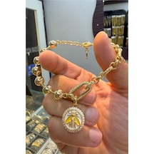 14 K Arı Vip Şans Bilekliği Altın