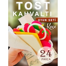 Oyuncak Yemek Keçe Tost Kahvaltı Seti - Montessori Mutfak Rol Oyun Seti