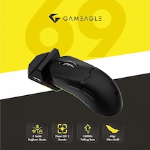 Tracker Pro Rgb Kablosuz 2.4ghz Bluetooth Kablolu Dock Şarj İstasyonlu 69gr 1khz 12000dpı Oyuncu Mouse Siyah