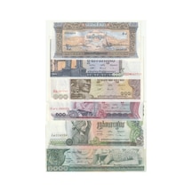 Kamboçya 1000-500-100-100-100-50 Riel Kağıt Para Set Çil Unc 6'lı Set Koleksiyon Para