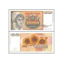 Yugoslavya 1993 Yılı 100.000 Dinar Kağıt Para Çil Unc Koleksiyon Para