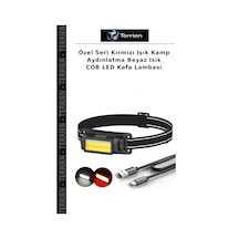 Özel Seri Kırmızı Işık Kamp Aydınlatma Beyaz Isık Cob Led Kafa Lambası Çok Renkli