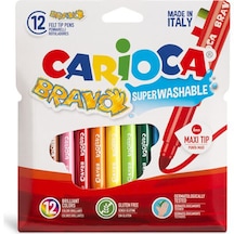 Carioca Bravo Süper Yıkanabilir Jumbo Keçeli Kalem 12 Renk 42755