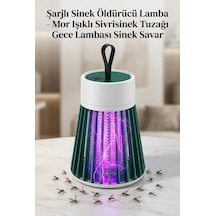 Kullanışlı Mor Işıklı Sineksavar Lamba Şarjlı Tek Tuşlu Koruyucu Gövdeli Ürün Modeli