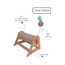 Kedi Tırmalama Tahtası - Yatay & Dönebilen - Yaylı Top Eklenmiştir - 29cm