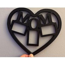 Kişiye Özel Kalp Tasarımlı Mom Fotoğraf Çerçevesi - 3d Baskı Duvar Dekoru